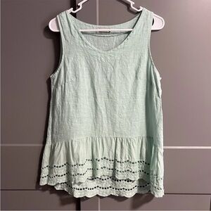Valentina Naldi Mint Green Lace Trim Tank Top